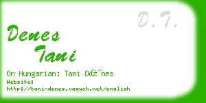 denes tani business card